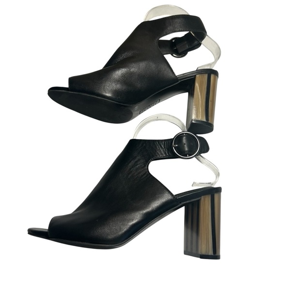 Alfani Floriss Step 'N Flex Peep Toe Leather Slingback lock Heeled Shoo Sz 8.5 - Picture 5 of 12